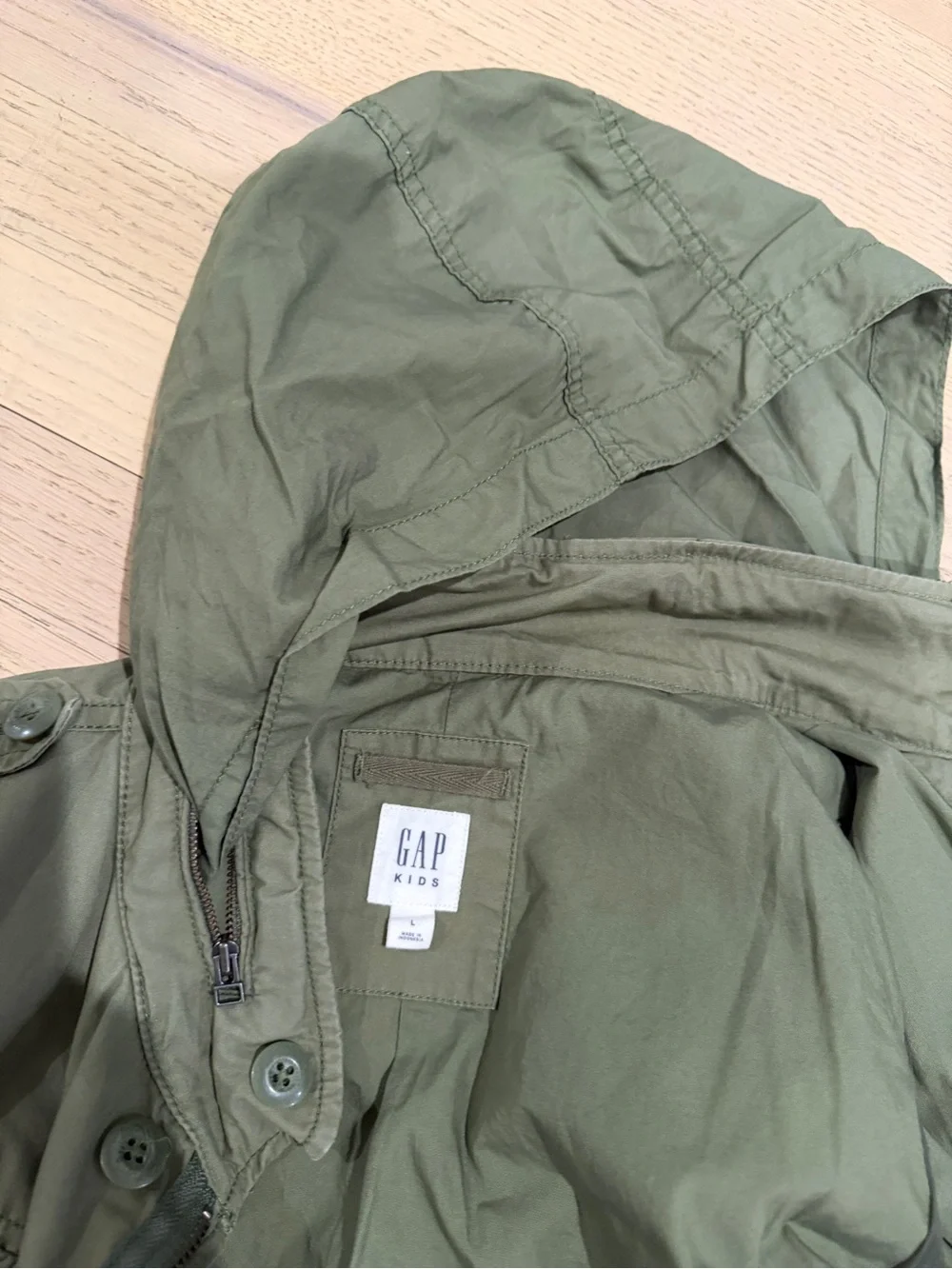 GAP Kids Olive Hooded Field Jacket
